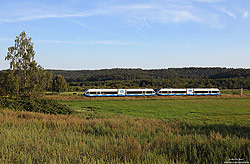 646 102 der UBB auf der Insel Usedom in der langgezogenen Kurve bei Heringsdorf