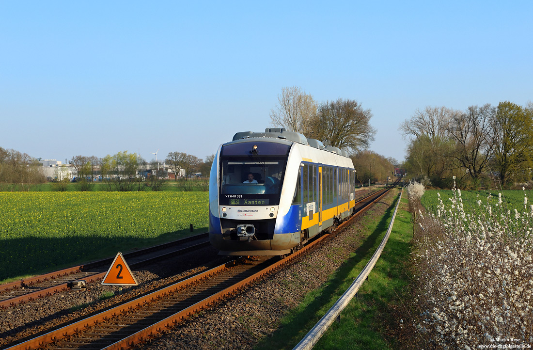 VT648 361 als RB26028 nach Xanten bei Alpen