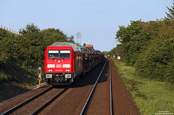 Im hohen Norden aus der ersten Reihe: 245 025 mit Syltshuttle bei Morsum auf der Insel Sylt